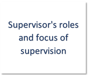 Supervisors roles and focus
